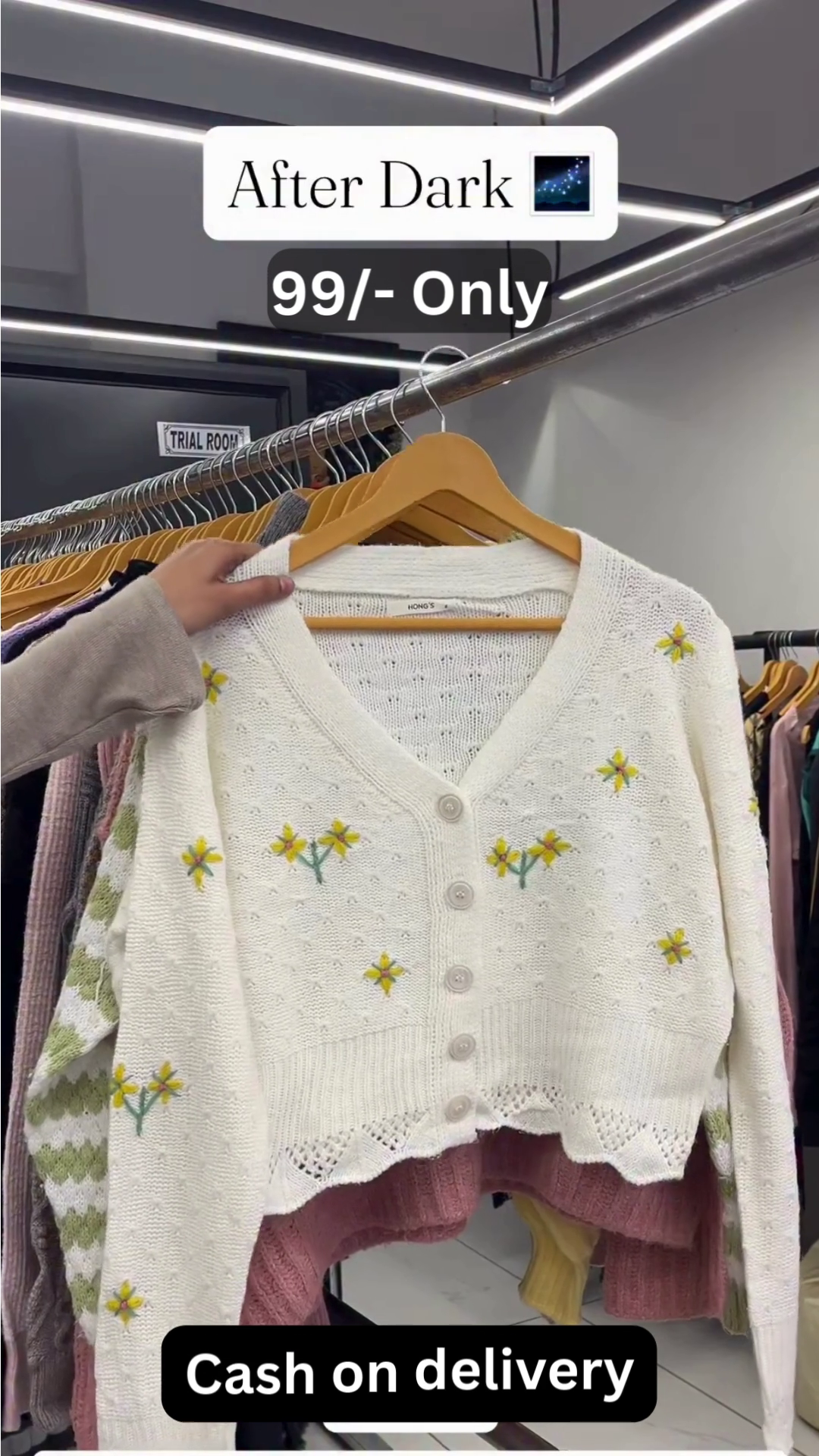 Soft Yellow V-Neck Cardigan with Floral Applique Accents - Image 12