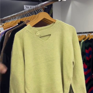 Soft Yellow V-Neck Cardigan with Floral Applique Accents