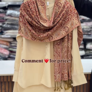 Sand Beige Kurta Set with Intricate Paisley Woolen Shawl
