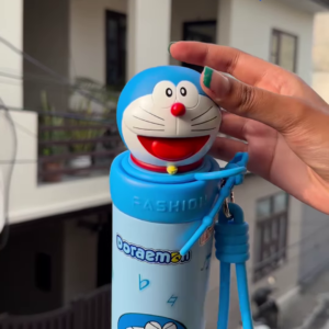 Character-Themed Blue Water Bottle with Interactive 3D Cap