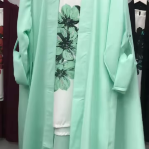 Mint Green Three-Piece Layered Set with Floral Cami
