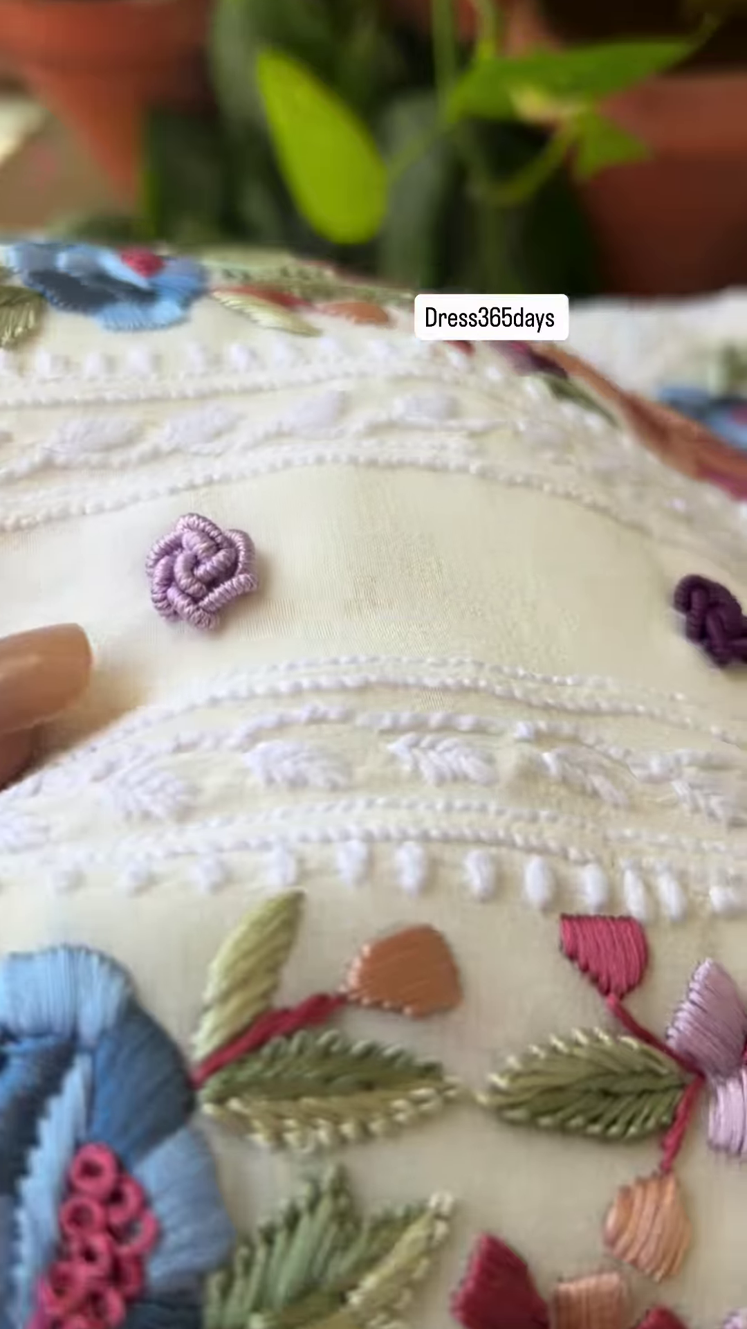 Close-Up of Exquisite Hand-Embroidered Floral Zari Work - Image 3
