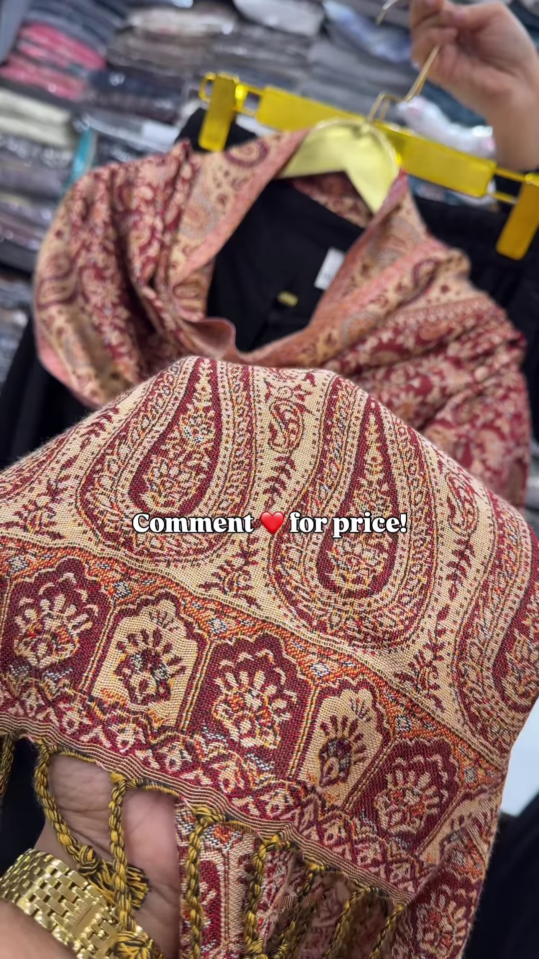 Classic Black Longline Tunic with Rich Kashmiri-Inspired Paisley Shawl - Image 2