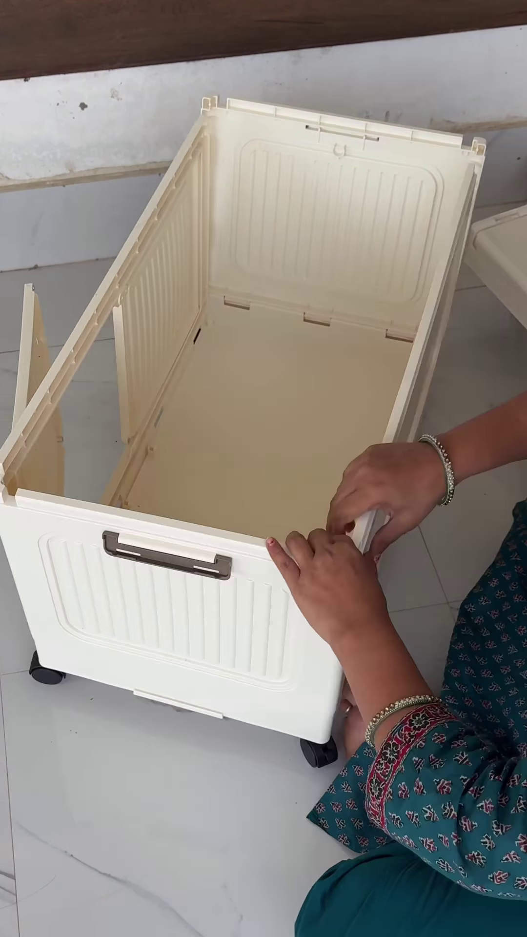 Large Multi-Compartment Portable Storage Cabinet with Translucent Panels - Image 2