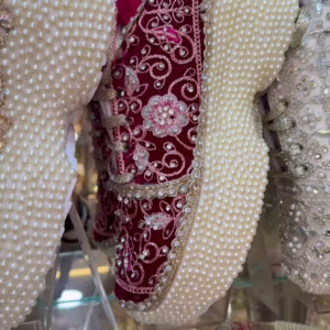 Luxury Heavily Embellished Pearl and Sequin Platform Juttis