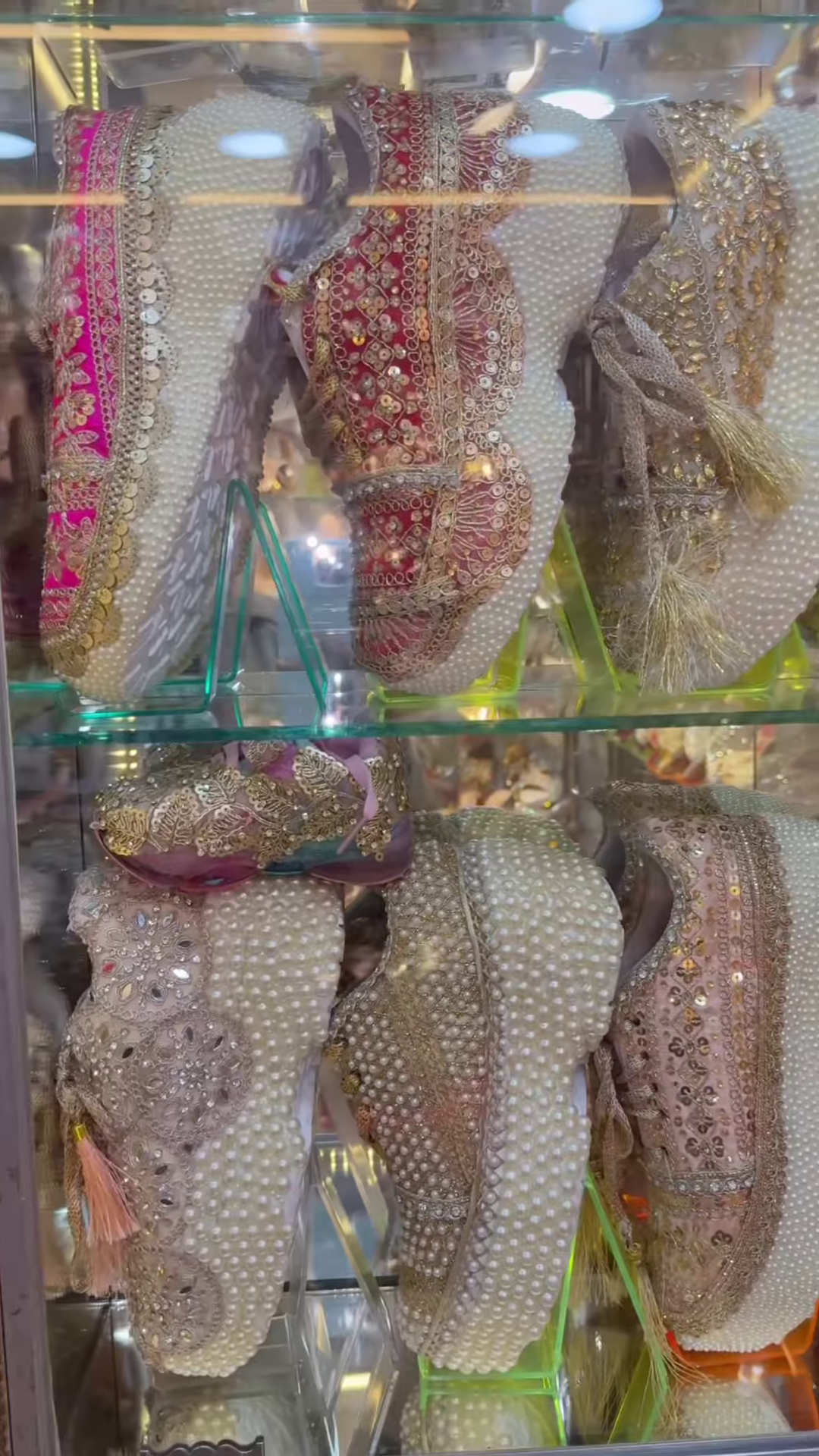 Luxury Heavily Embellished Pearl and Sequin Platform Juttis - Image 8