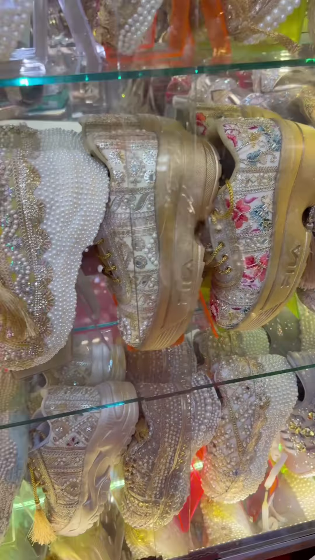 Luxury Heavily Embellished Pearl and Sequin Platform Juttis - Image 6