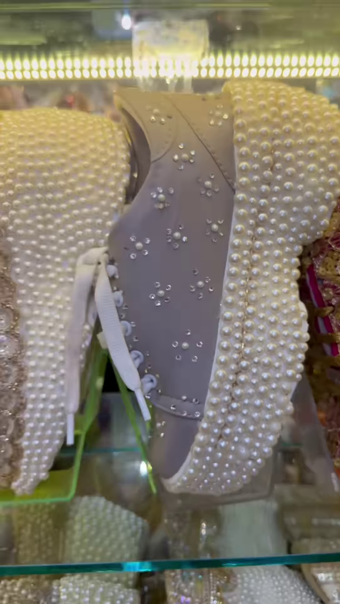 Luxury Heavily Embellished Pearl and Sequin Platform Juttis - Image 3