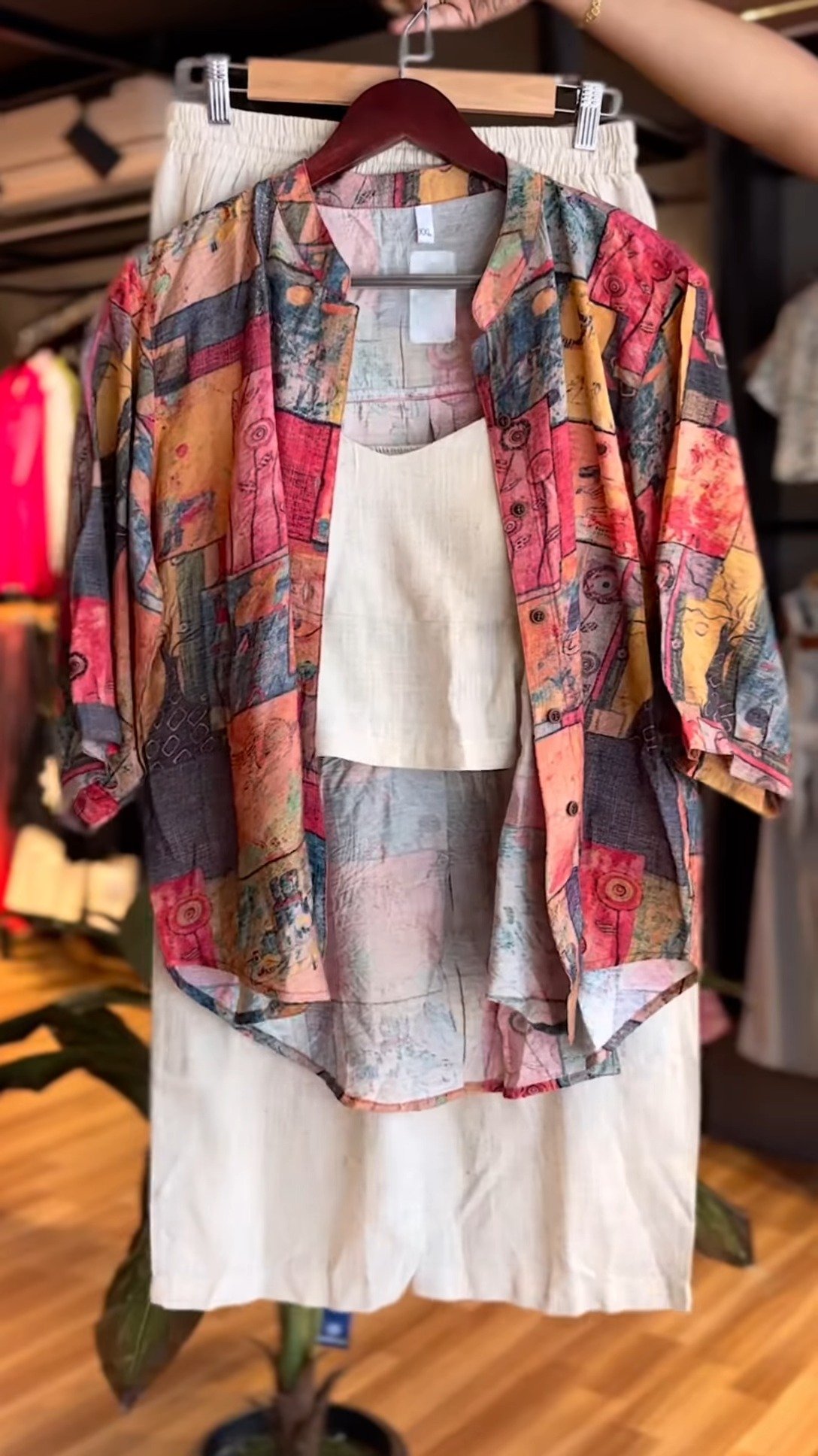 Abstract Art Co-Ord Set with Wide-Leg Trousers - Image 2