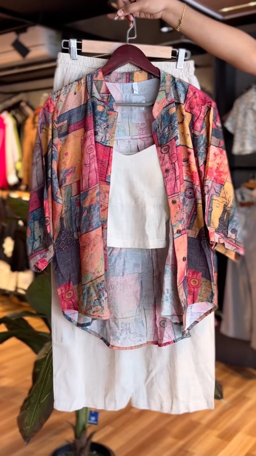 Abstract Art Co-Ord Set with Wide-Leg Trousers - Image 3