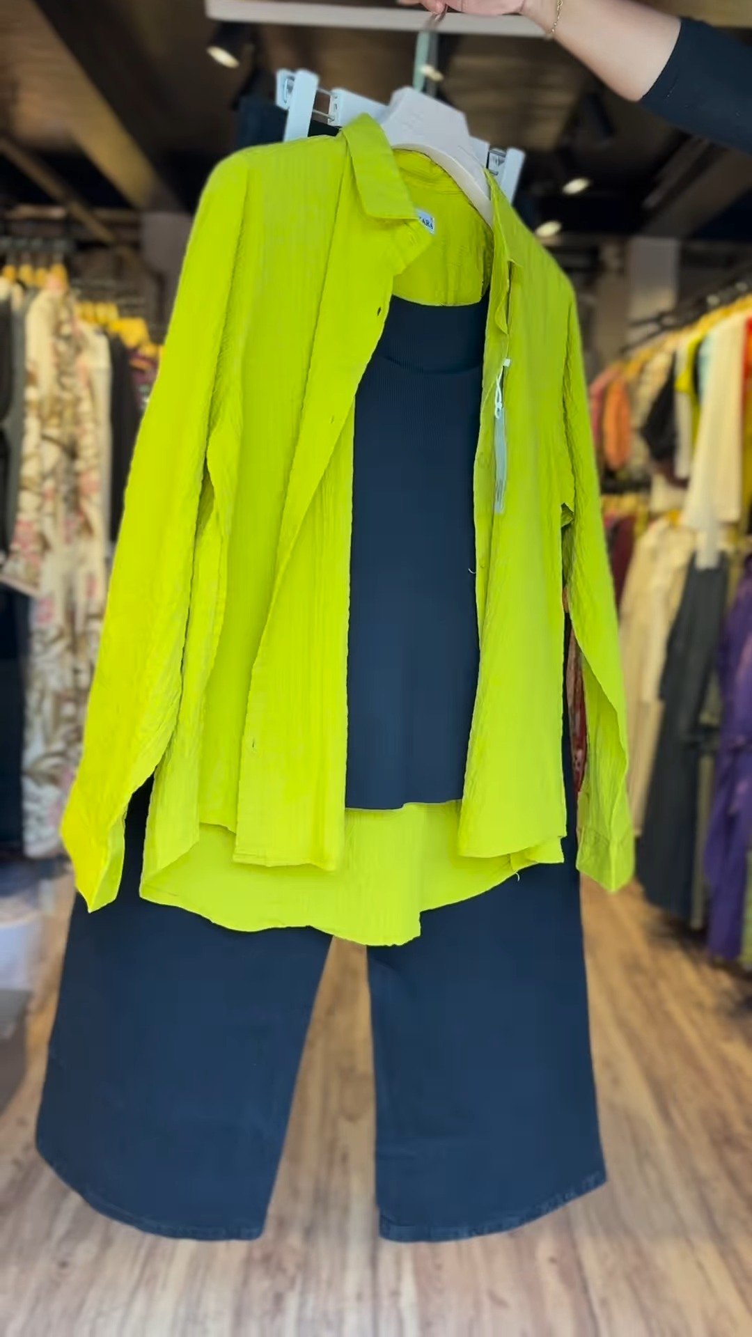 Essentials Zara Inspired Vibrant Co-Ord Set – Available in Lime Green & Classic Black - Image 2