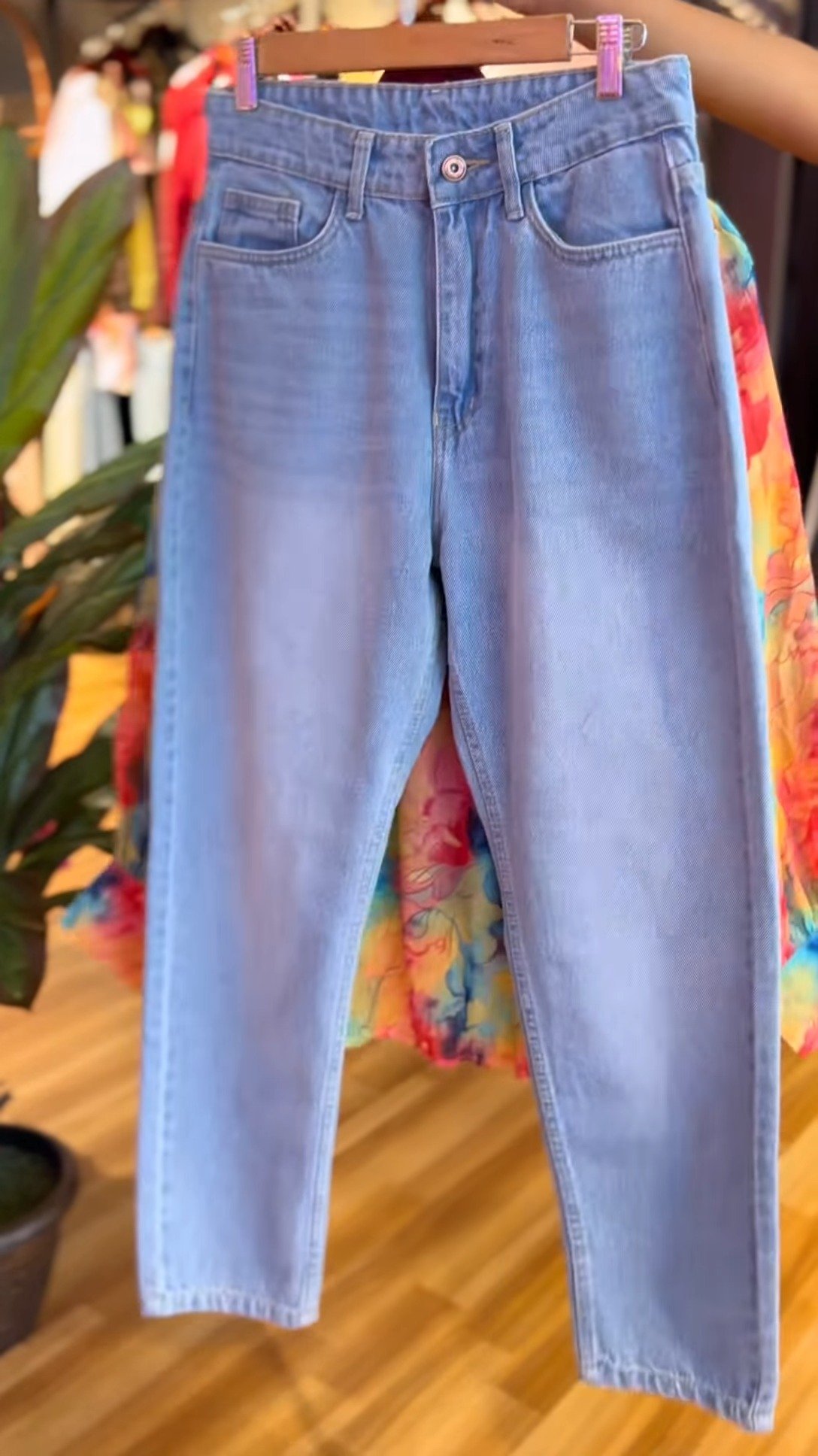 Vibrant Abstract Watercolor Print Shirt with Pastel Tank & Denim Set - Image 3