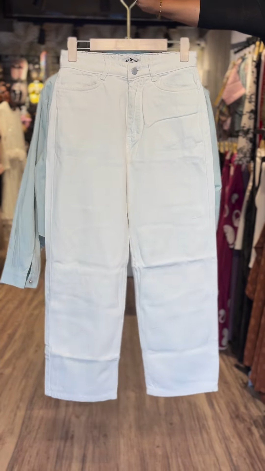 Pastel Sage Utility Jacket & White Denim Co-ord Set - Image 2