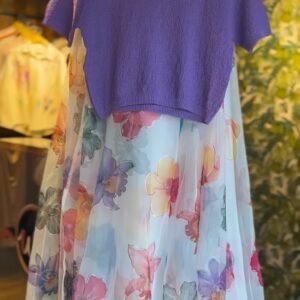 Floral Whisper Organza Skirt & Texture Knit Top Set
