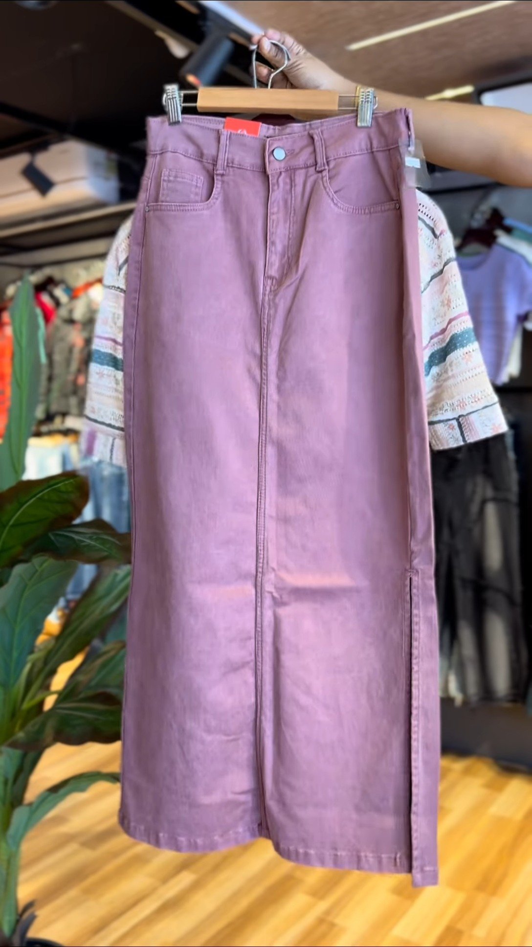 Bohemian Chic Textured Stripe Co-ord Set with Matching Skirt – A Sophisticated Three-Piece Ensemble - Image 3
