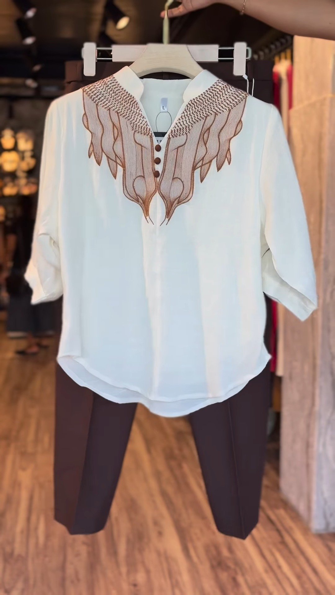 Ivory Kurta & Earthy Brown Trouser Co-ord Set – Effortless Ethnic Elegance