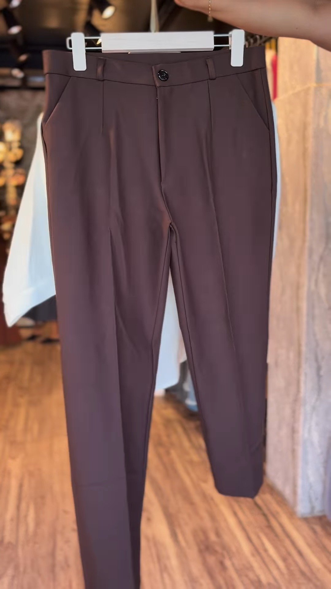 Ivory Kurta & Earthy Brown Trouser Co-ord Set – Effortless Ethnic Elegance - Image 2