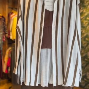 Minimalist Striped Co-ord Set with Elasticated Trousers