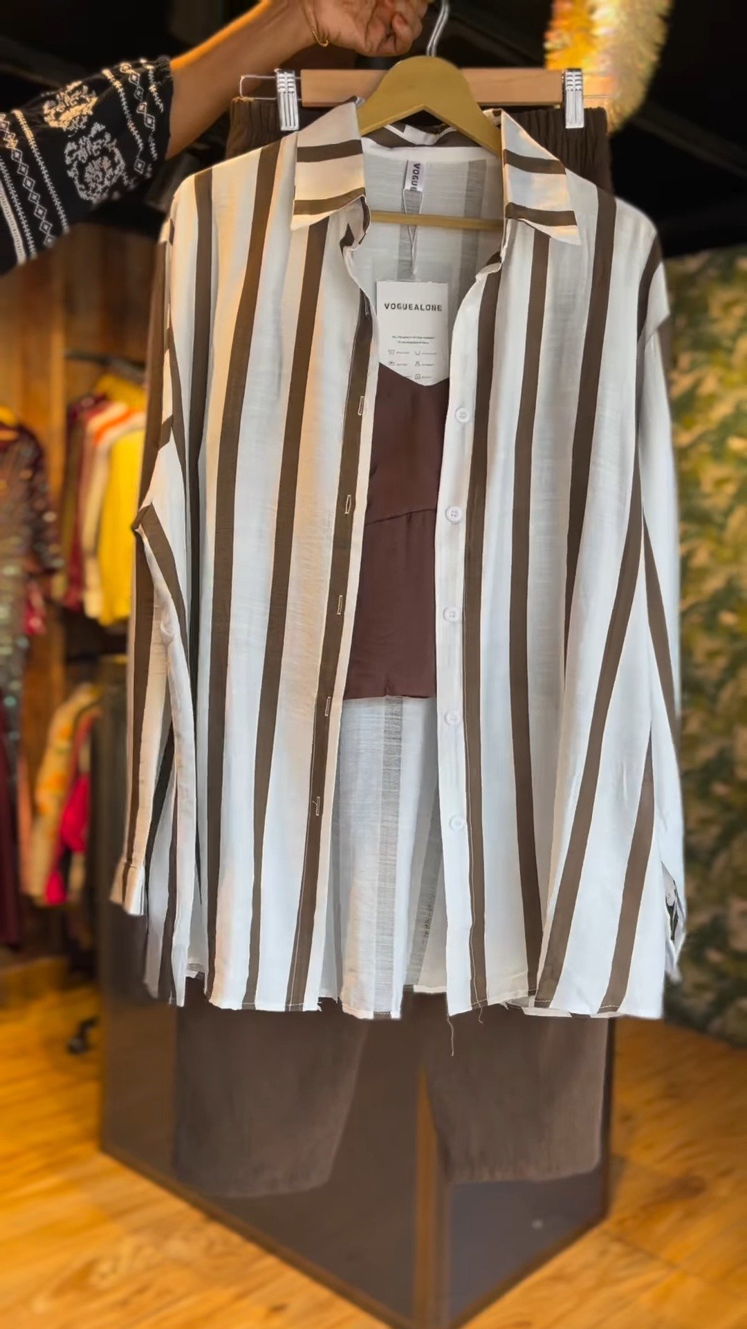 Minimalist Striped Co-ord Set with Elasticated Trousers