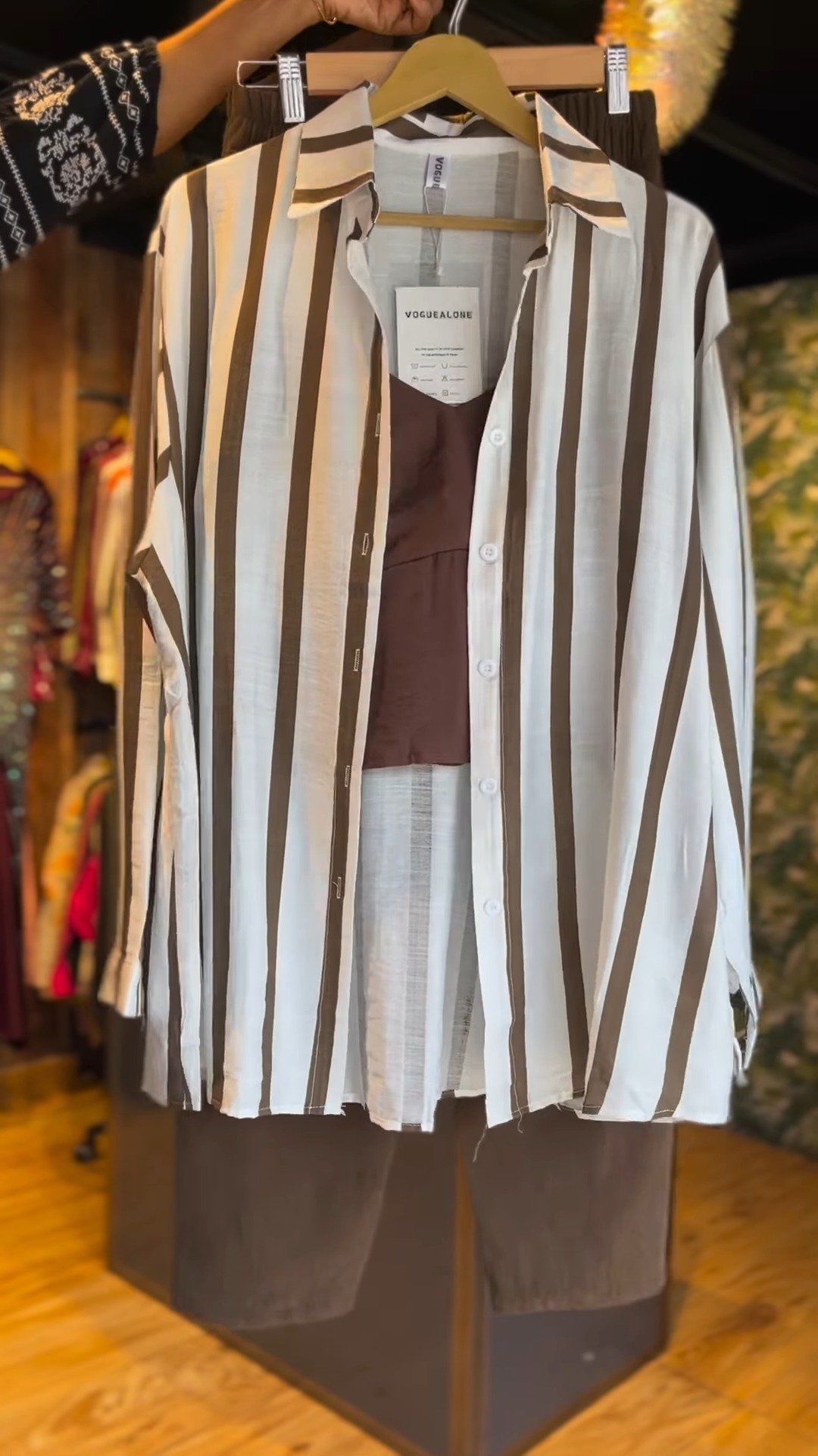 Minimalist Striped Co-ord Set with Elasticated Trousers - Image 2