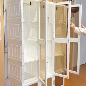 Modular Folding Closet with Translucent Swing-Doors