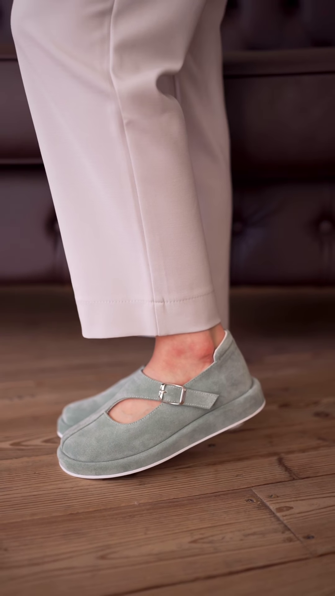 Suede Mary Jane Platform Flats - Image 4