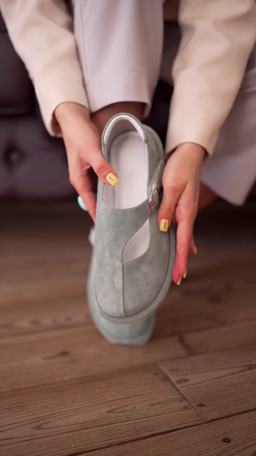 Suede Mary Jane Platform Flats - Image 3